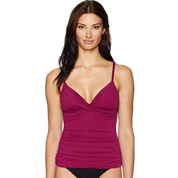 Lauren Ralph Lauren Women's Plum Twist Surplice Underwire Tankini Size 6 NWT - Picture 1 of 12